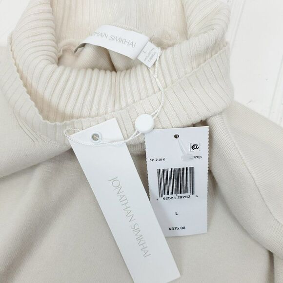 Jonathan Simkhai Eleanor Tie Back Cut Out Ribbed Knit Turtleneck Sweater - Picture 13 of 13